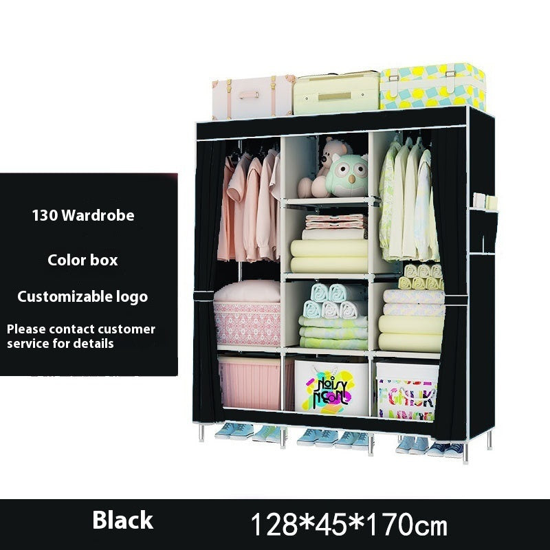 Metal Combination Simple Wardrobe Rental Room Steel Pipe Assembly Clothes Household Bedroom
