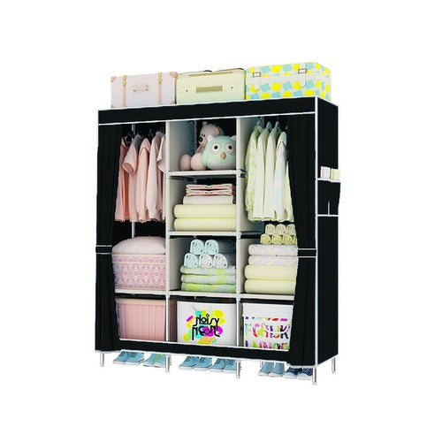 Metal Combination Simple Wardrobe Rental Room Steel Pipe Assembly Clothes Household Bedroom