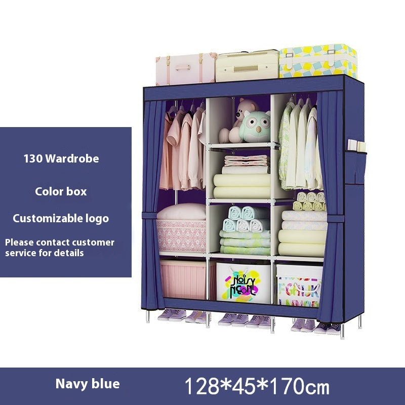 Metal Combination Simple Wardrobe Rental Room Steel Pipe Assembly Clothes Household Bedroom